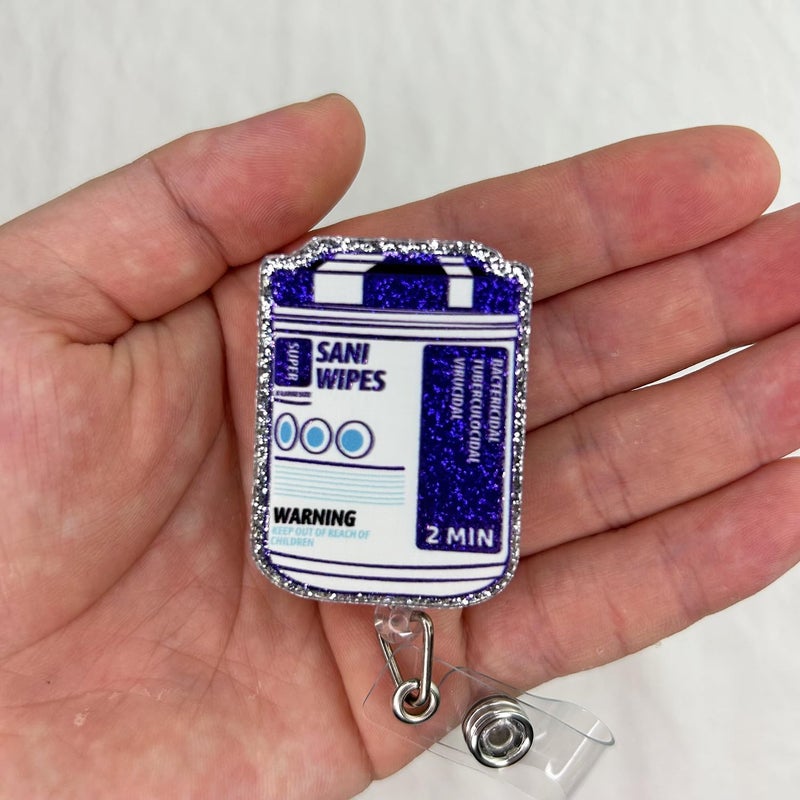 Bydevia Sani Wipes Badge Reel Retractable for Nurse Nursing RN CNA LPN Doctor & Medical Worker | Funny Nurse Badge Accessories, Healthcare Badge Holder with Alligator Clip & 24” Durable Nylon Cord | Acrylic - Image 3